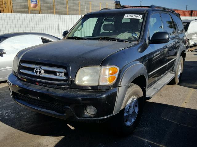 5TDZT38AX1S056104 - 2001 TOYOTA SEQUOIA LI BLACK photo 2