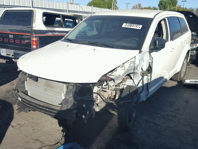 3C4PDCAB7ET226986 - 2014 DODGE JOURNEY SE WHITE photo 2