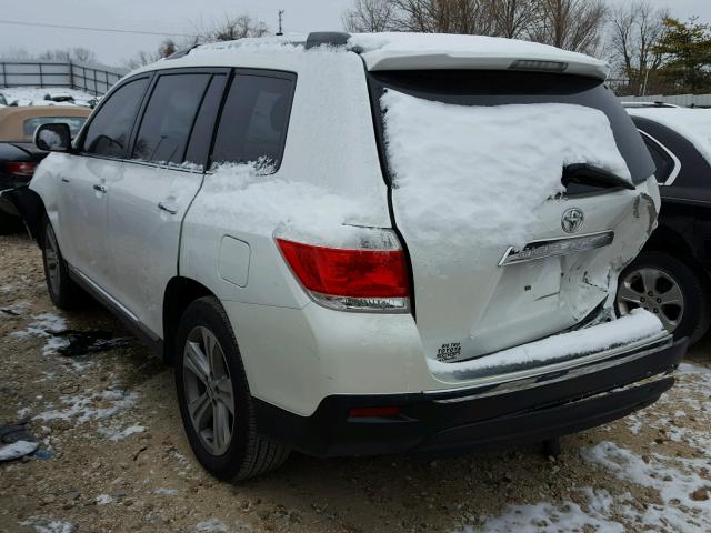 5TDYK3EH0DS097622 - 2013 TOYOTA HIGHLANDER WHITE photo 3