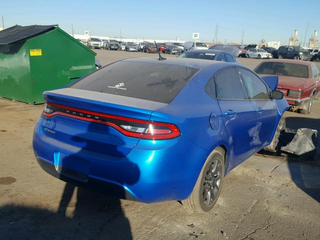 1C3CDFAA7GD585131 - 2016 DODGE DART SE BLUE photo 4