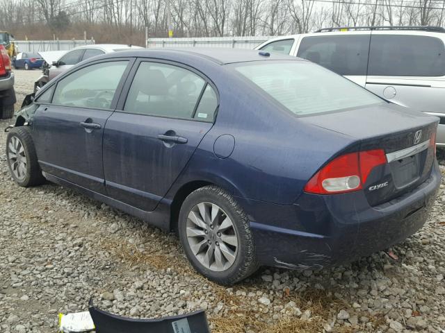 2HGFA16929H526322 - 2009 HONDA CIVIC EXL BLUE photo 3
