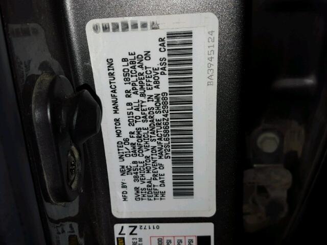 5Y2SL65866Z429889 - 2006 PONTIAC VIBE GRAY photo 10