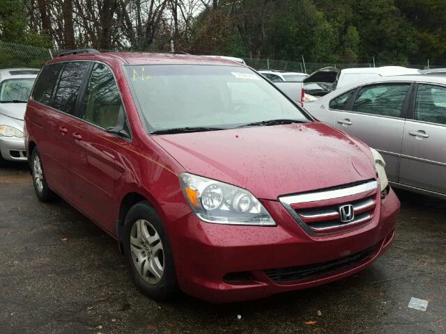 5FNRL38415B005627 - 2005 HONDA ODYSSEY EX BURGUNDY photo 1