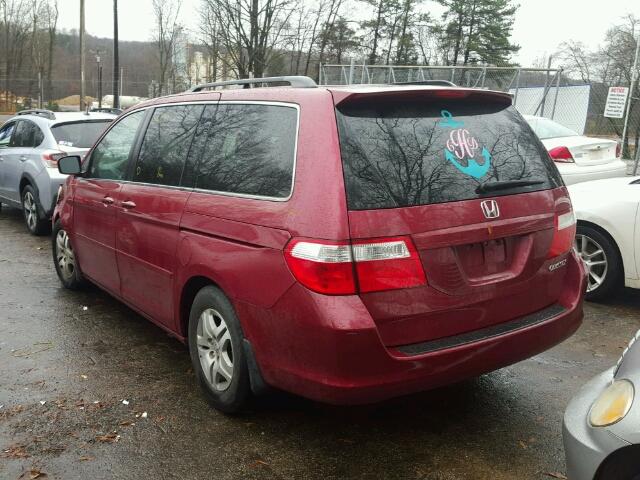 5FNRL38415B005627 - 2005 HONDA ODYSSEY EX BURGUNDY photo 3