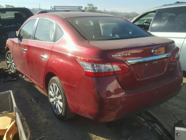 3N1AB7AP7EY326543 - 2014 NISSAN SENTRA S RED photo 3