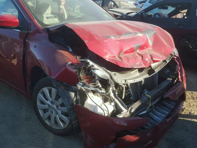 3N1AB7AP7EY326543 - 2014 NISSAN SENTRA S RED photo 9