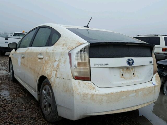 JTDKN3DU6B1438592 - 2011 TOYOTA PRIUS WHITE photo 3