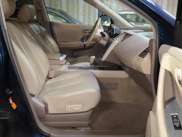 JN8AZ08W76W529281 - 2006 NISSAN MURANO SL BLUE photo 5