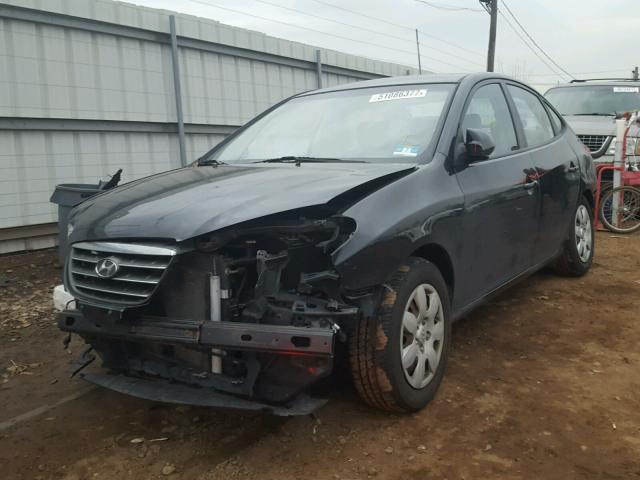 KMHDU46D48U500377 - 2008 HYUNDAI ELANTRA GL BLACK photo 2