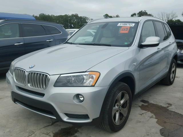 5UXWX5C50BL710297 - 2011 BMW X3 XDRIVE2 SILVER photo 2