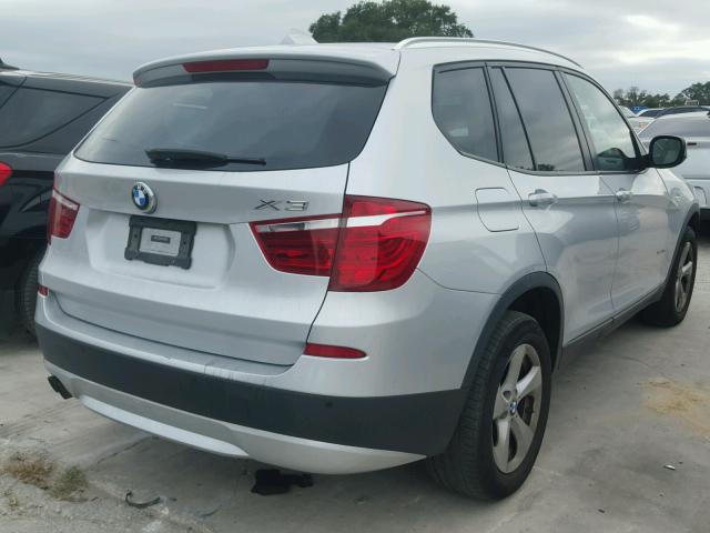 5UXWX5C50BL710297 - 2011 BMW X3 XDRIVE2 SILVER photo 4