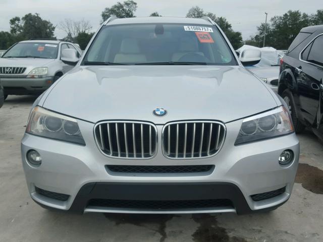 5UXWX5C50BL710297 - 2011 BMW X3 XDRIVE2 SILVER photo 9