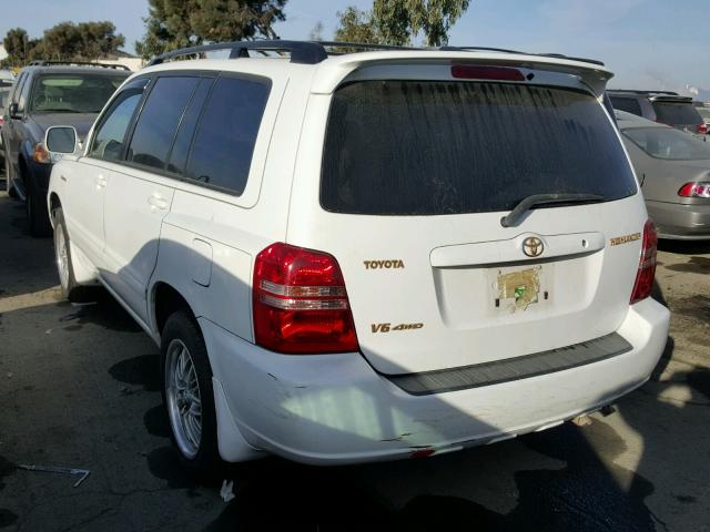 JTEHF21A910006249 - 2001 TOYOTA HIGHLANDER WHITE photo 3