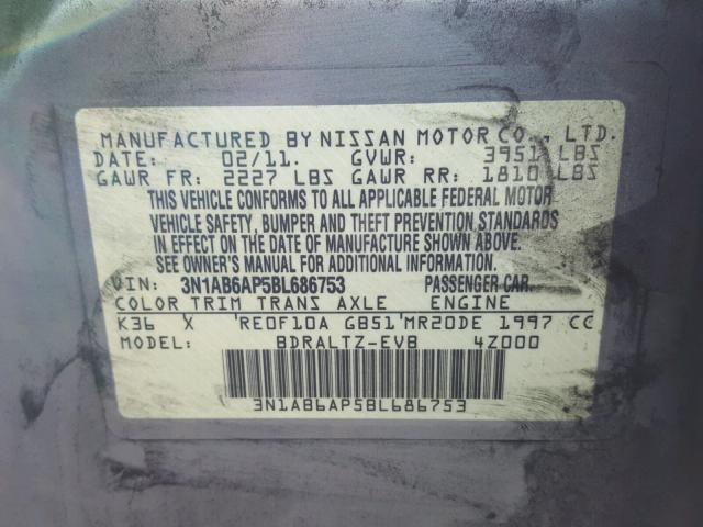 3N1AB6AP5BL686753 - 2011 NISSAN SENTRA 2.0 GRAY photo 10