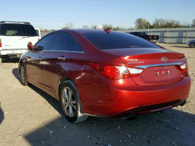 5NPEC4AB8BH306115 - 2011 HYUNDAI SONATA SE RED photo 3