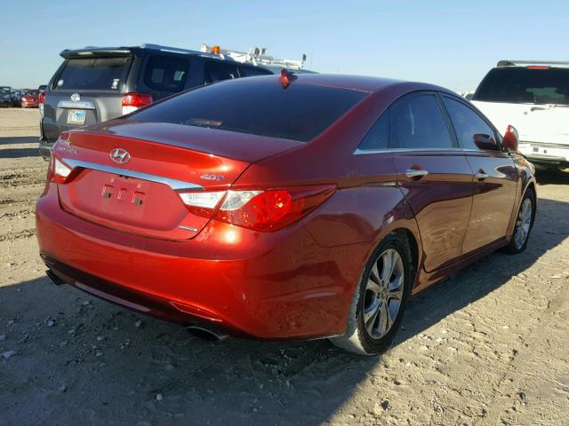 5NPEC4AB8BH306115 - 2011 HYUNDAI SONATA SE RED photo 4