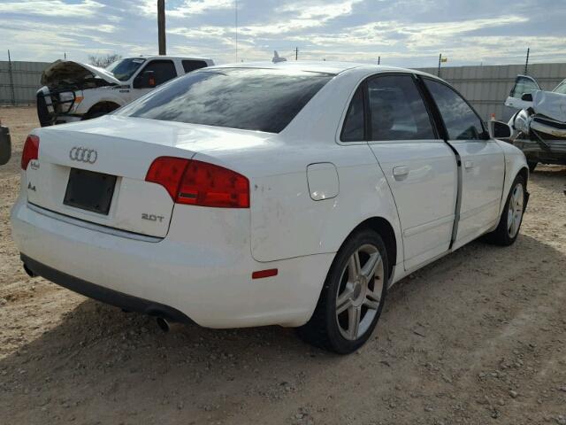 WAUAF78E47A072090 - 2007 AUDI A4 2 WHITE photo 4