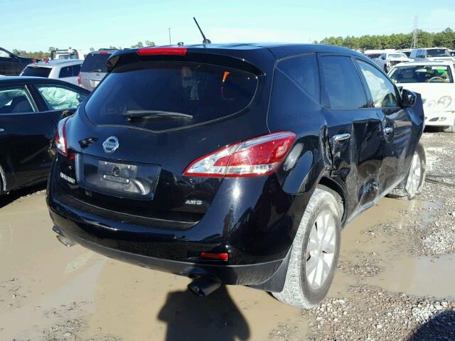 JN8AZ1MW1CW215696 - 2012 NISSAN MURANO S BLACK photo 4