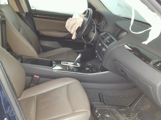 5UXWX9C50D0D00131 - 2013 BMW X3 XDRIVE2 BLUE photo 5