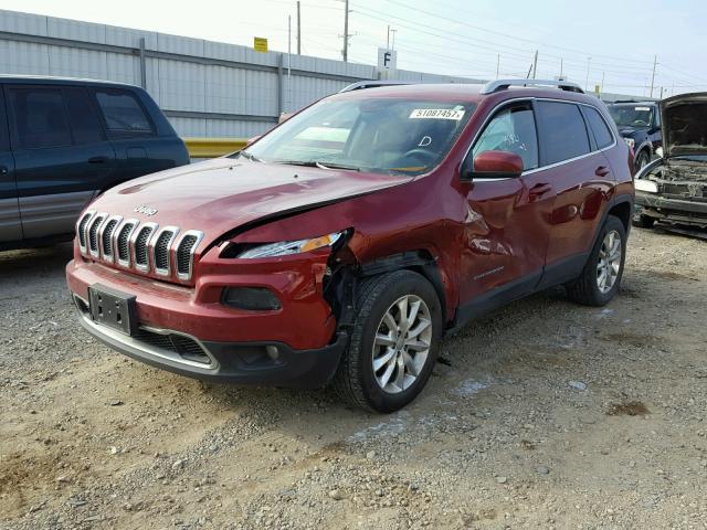 1C4PJMDS2FW759186 - 2015 JEEP CHEROKEE L RED photo 2