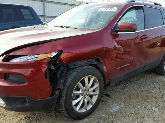 1C4PJMDS2FW759186 - 2015 JEEP CHEROKEE L RED photo 9