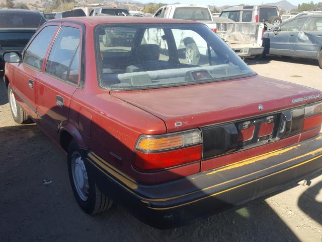 1NXAE94A1LZ128883 - 1990 TOYOTA COROLLA DL RED photo 3
