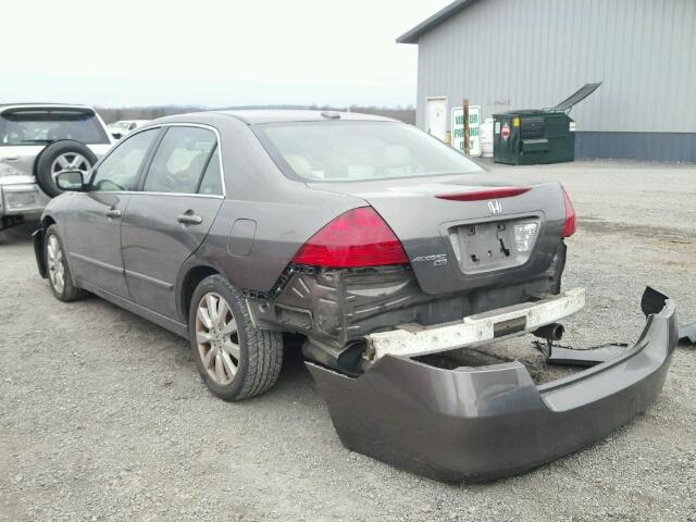 1HGCM66557A064175 - 2007 HONDA ACCORD EX GRAY photo 3