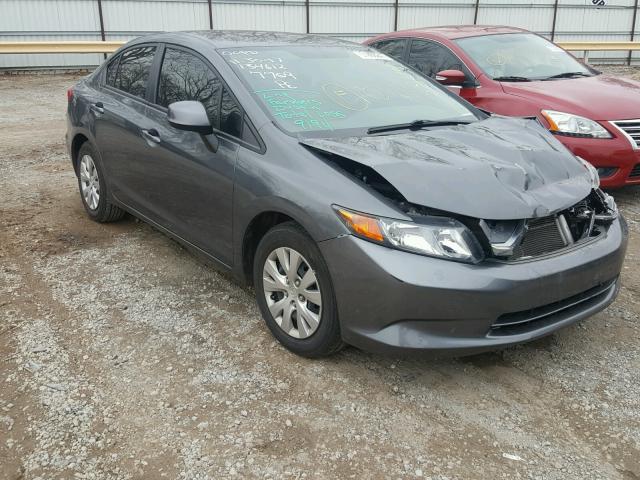 2HGFB2F55CH537709 - 2012 HONDA CIVIC LX GRAY photo 1