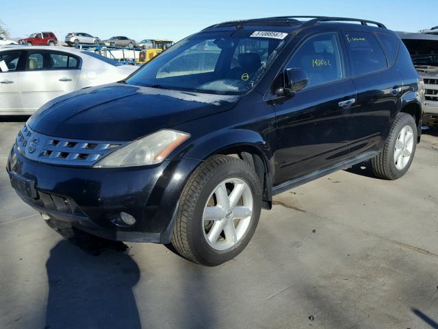 JN8AZ08W55W413589 - 2005 NISSAN MURANO SL BLACK photo 2