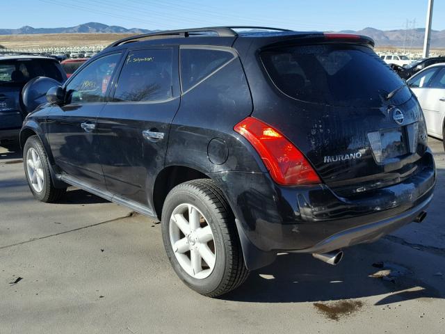 JN8AZ08W55W413589 - 2005 NISSAN MURANO SL BLACK photo 3