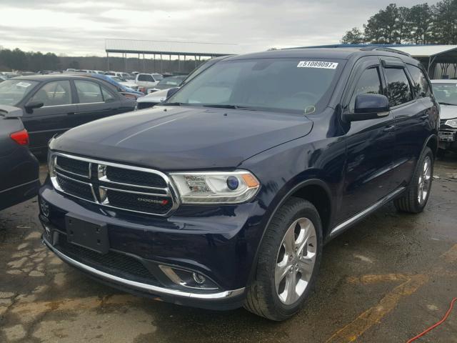 1C4RDHDG2EC592461 - 2014 DODGE DURANGO LI BLUE photo 2