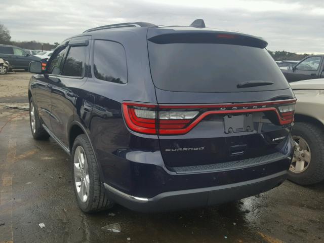 1C4RDHDG2EC592461 - 2014 DODGE DURANGO LI BLUE photo 3