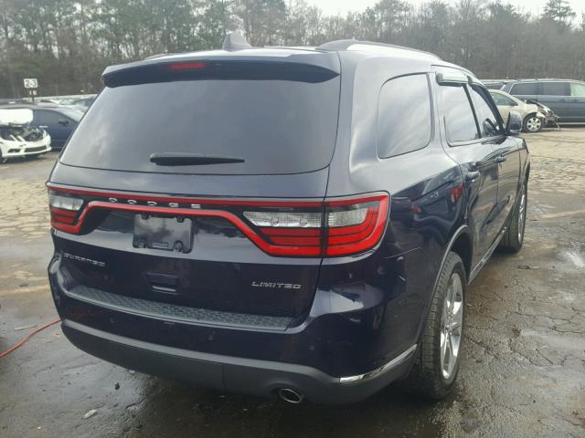 1C4RDHDG2EC592461 - 2014 DODGE DURANGO LI BLUE photo 4