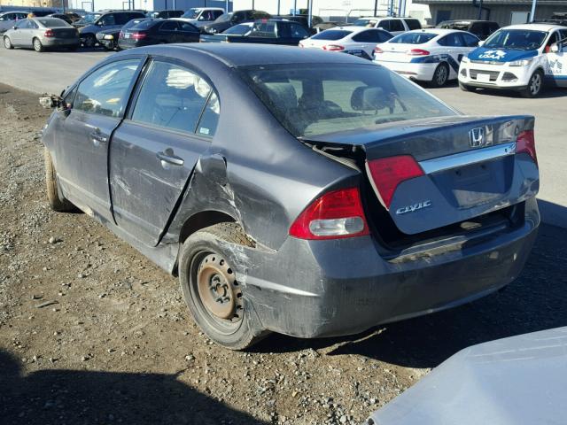 2HGFA16529H347694 - 2009 HONDA CIVIC LX GRAY photo 3