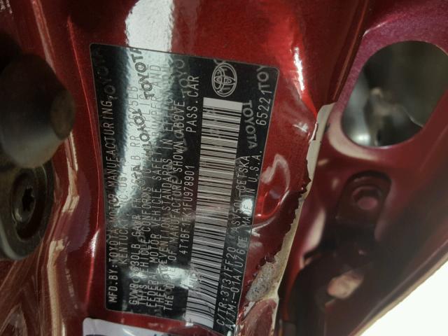 4T1BF1FK1FU978901 - 2015 TOYOTA CAMRY LE ბურგუნდია ფოტო 10