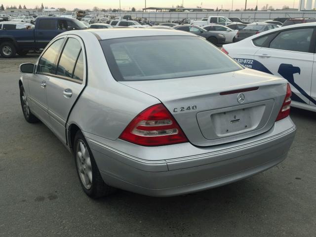 WDBRF61J54A620017 - 2004 MERCEDES-BENZ C 240 SILVER photo 3