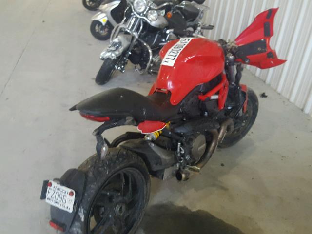 ZDM1RBSV1EB002743 - 2014 DUCATI MONSTER 12 RED photo 4