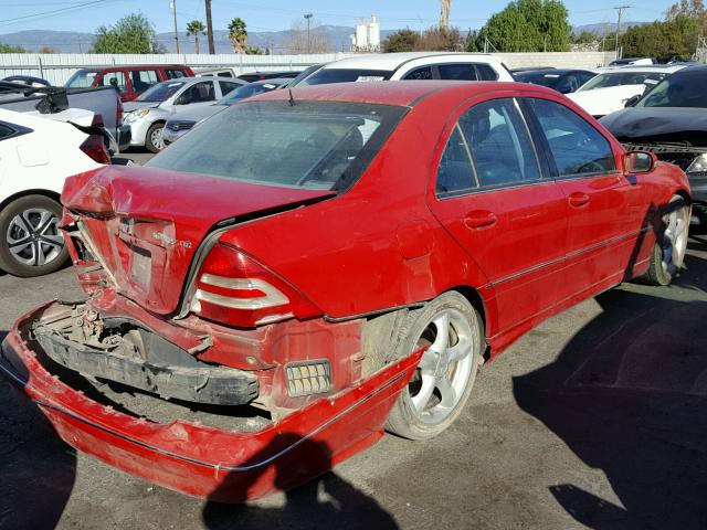 WDBRF40J55F687761 - 2005 MERCEDES-BENZ C 230K SPO RED photo 4