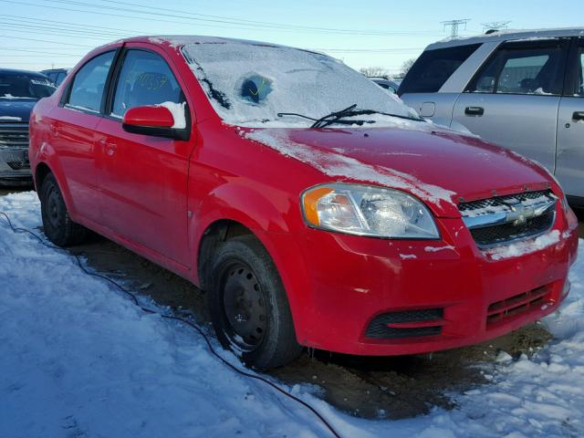 KL1TD56E19B308255 - 2009 CHEVROLET AVEO LS RED photo 1