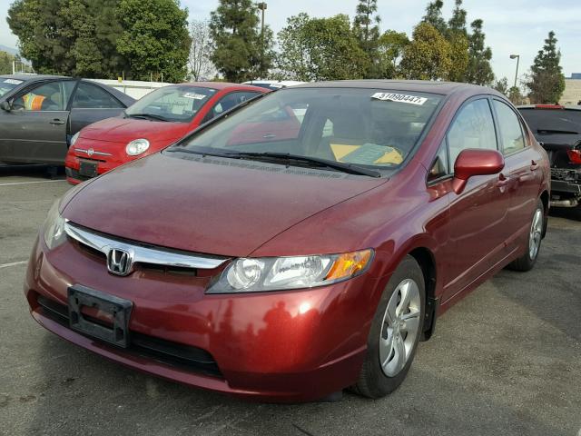 JHMFA16897S006421 - 2007 HONDA CIVIC EX BURGUNDY photo 2