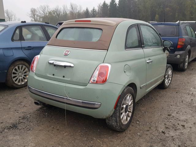 3C3CFFER8CT295432 - 2012 FIAT 500 LOUNGE GREEN photo 4