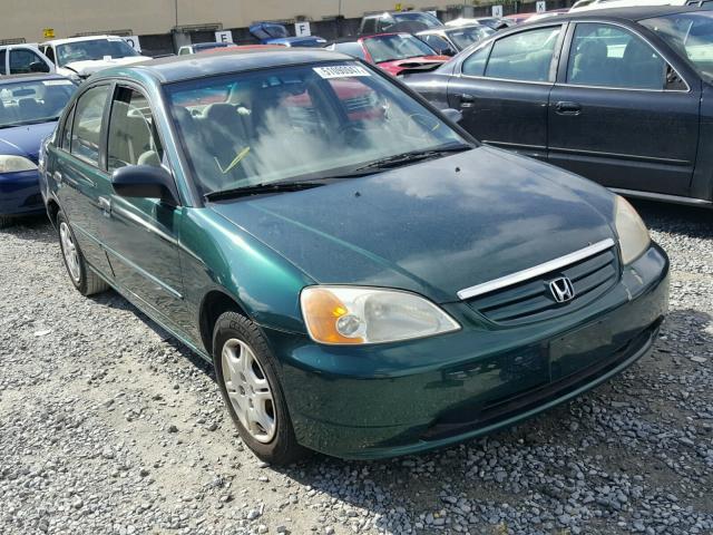 2HGES16541H539311 - 2001 HONDA CIVIC LX GREEN photo 1