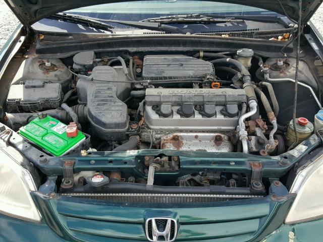 2HGES16541H539311 - 2001 HONDA CIVIC LX GREEN photo 7