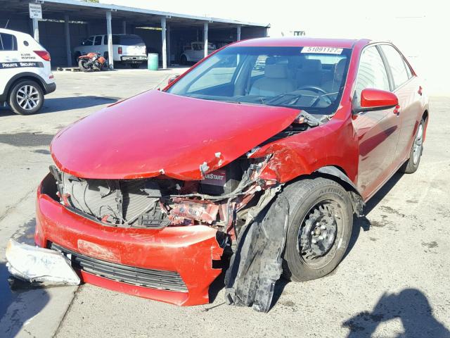 4T1BF1FK6CU511842 - 2012 TOYOTA CAMRY BASE RED photo 2