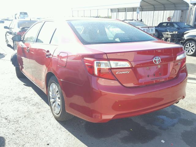 4T1BF1FK6CU511842 - 2012 TOYOTA CAMRY BASE RED photo 3