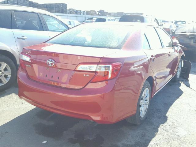 4T1BF1FK6CU511842 - 2012 TOYOTA CAMRY BASE RED photo 4