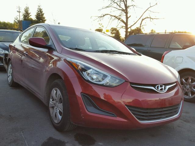 5NPDH4AE7GH692749 - 2016 HYUNDAI ELANTRA SE MAROON photo 1