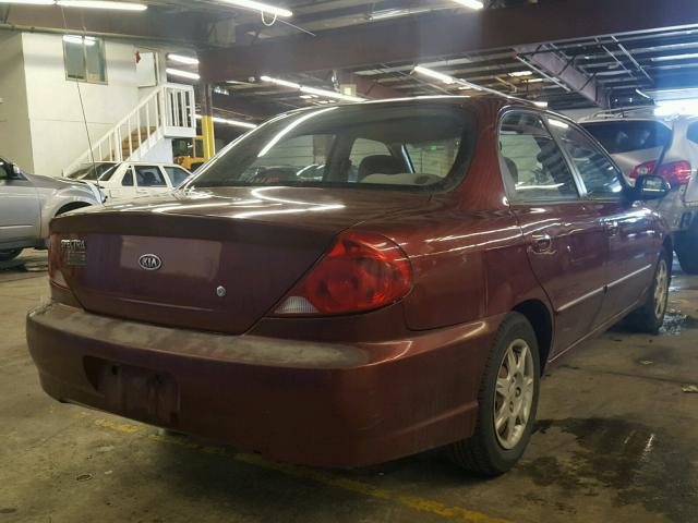 KNAFB121535251097 - 2003 KIA SPECTRA BA RED photo 4