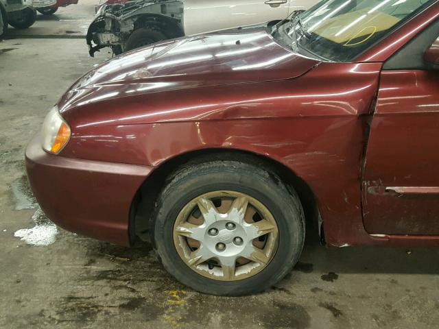 KNAFB121535251097 - 2003 KIA SPECTRA BA RED photo 9