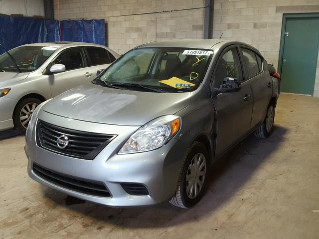 3N1CN7AP5EL855888 - 2014 NISSAN VERSA S GRAY photo 2